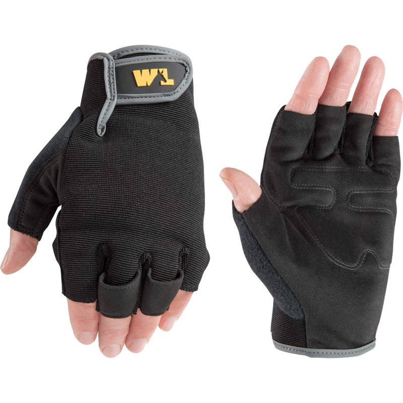 Wells Lamont Men's Fingerless Synthetic Leather Palm Work Gloves, Extra Large (847XL) - Image 1